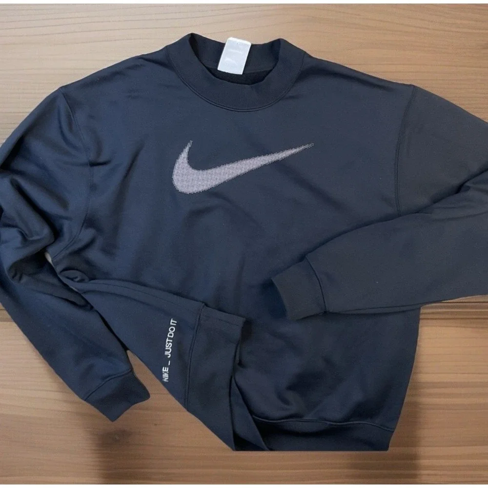 Nike Therma‎ Fit Sweatshirt Pullover Relaxed Fit  Crewneck Black DQ5524 Women XS